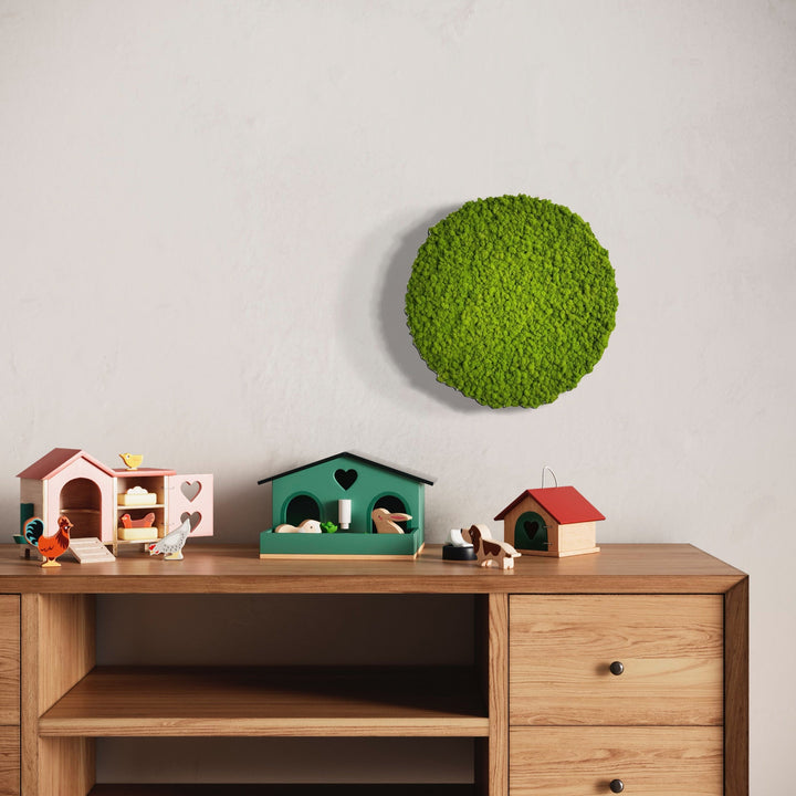 moss circles nature for bathroom living wall picture art indoor nature kid room kinder room better air nature living room