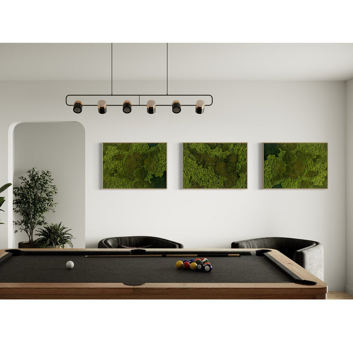 game room with green and living walls pictures