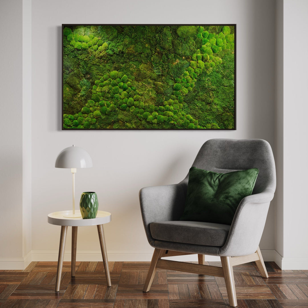 Premium unique moss picture costom made diy for livingroom green ball moss