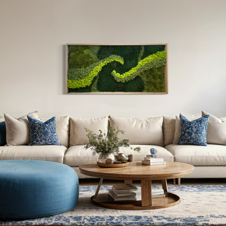 wave model art picture decor in living room above sofa