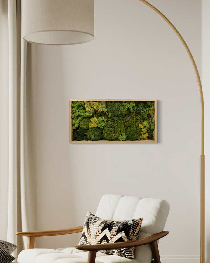 Reindeer lichen picture with frame for wall for apartment