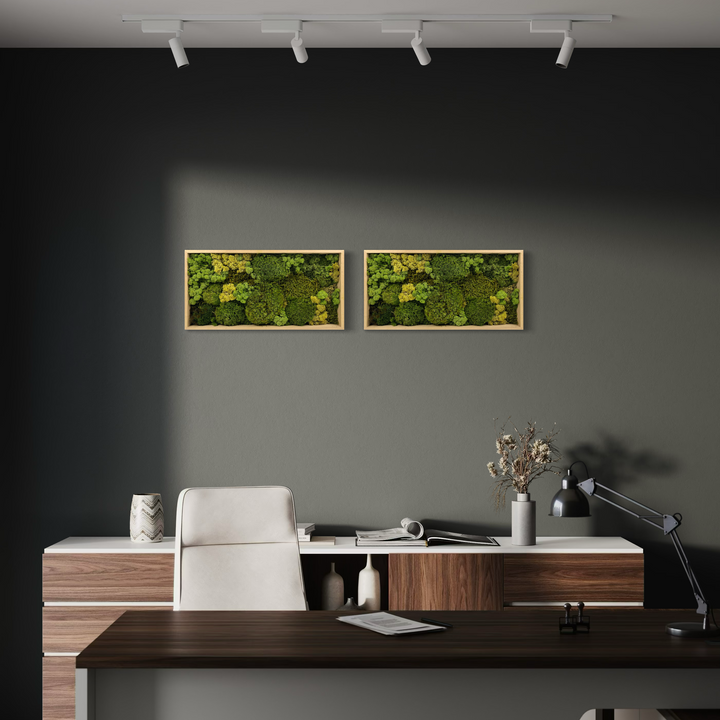 moss picture/wall in dark and elegant style office